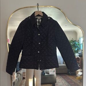 Navy Quilted Women's Burberry Jacket